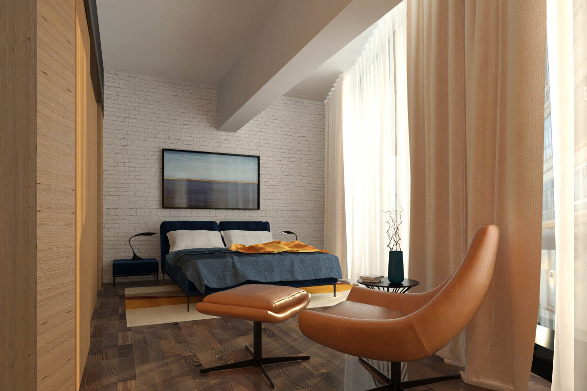 Interior design of apartment in Barcelona in Spain